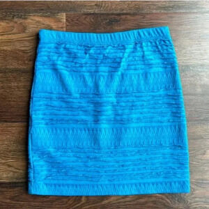 Forever 21 Mini Skirt Blue | Bodycon Skirt | Ribbed | Ruffles | Blue Mini Skirt
